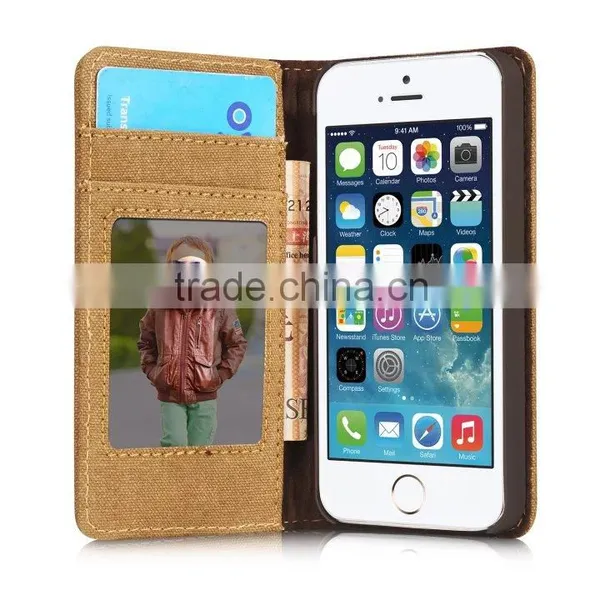 Caseme Jean Series Waterproof Woven Fabrics Case for Iphone SE/5/5S With Inner Card Slot Holder Wallet Flip Case for Iphone se photo-6