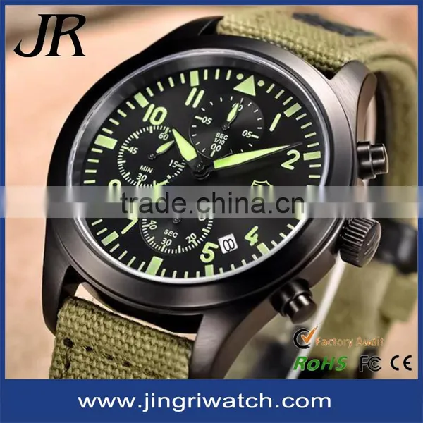 New Arrive Men's Sport Watch With Velcro Strap IP Black Case Waterproof Stainless Steel Back photo-2