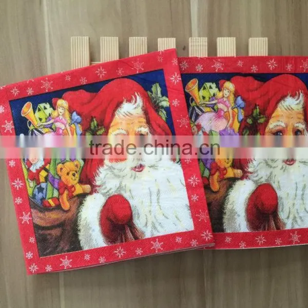Virgin Wood Paper Napkin Christmas Printed Napkin photo-4
