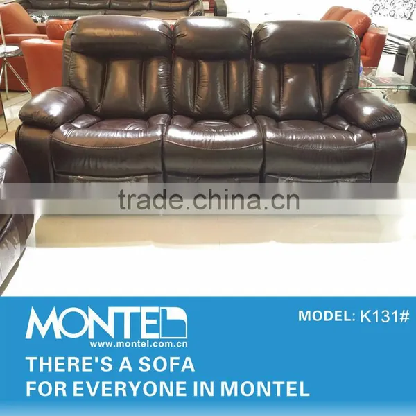 French White Leather Recliner Sofa photo-5
