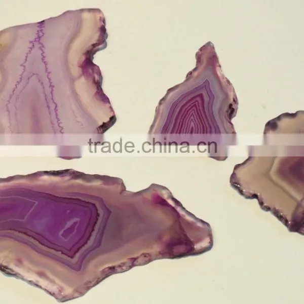 Lavender Purple Agate Stone Slices Loose Gemstone photo-2