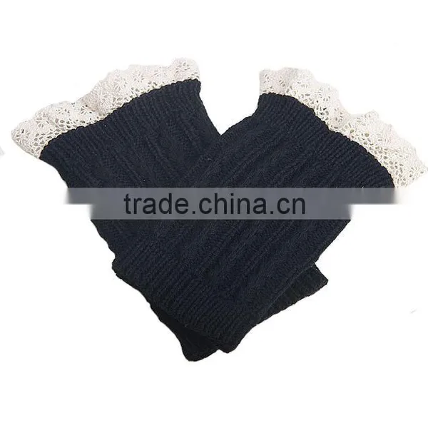 Trendy 2014 Winter Knit Lace Women Crochet Boot Cuffs photo-5