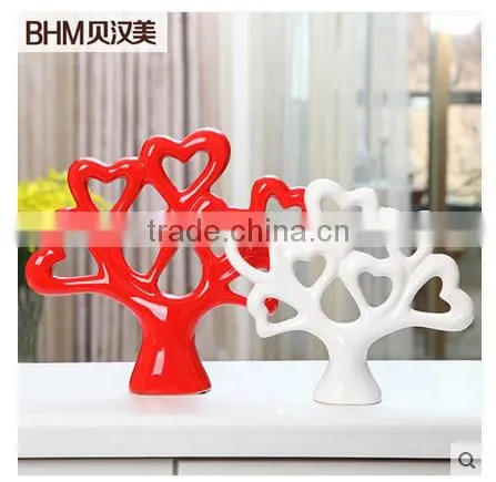 Ceramic Glazed Craft Hot Sale Tree Shape Ceramic Craft/office Decration photo-3