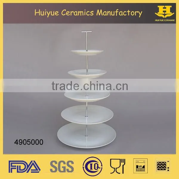 Ceramic Cake Stand, Cake Plate, 5 Tiers White Wedding Cup Cakes Stand Ceramic photo-2