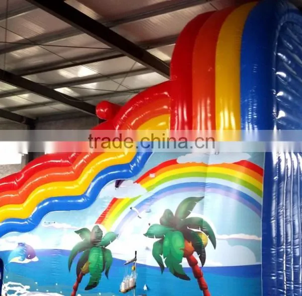Large Inflatable Rainbow Water Slide for Pool Kids Play Slide photo-3