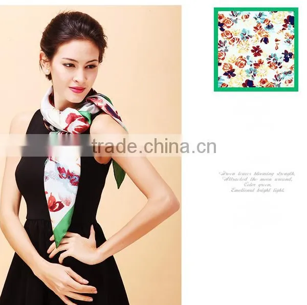 100% Silk Twill Fabric Digital Print Silk Scarf Silk Scarves / Kerchief /headband/hijab photo-4