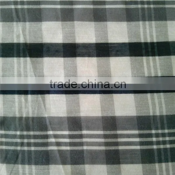 Shirt Fabric Yarn Dyed Woven Fabric Nylon Cotton Blended Plaid Check Fabric Light Voile Fabric