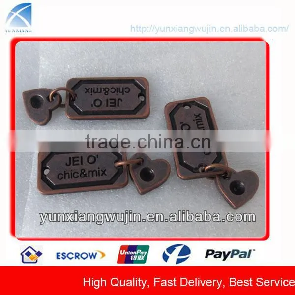 CD5717 Custom Copper Plating Metal Label Plates for Jeans, Bags