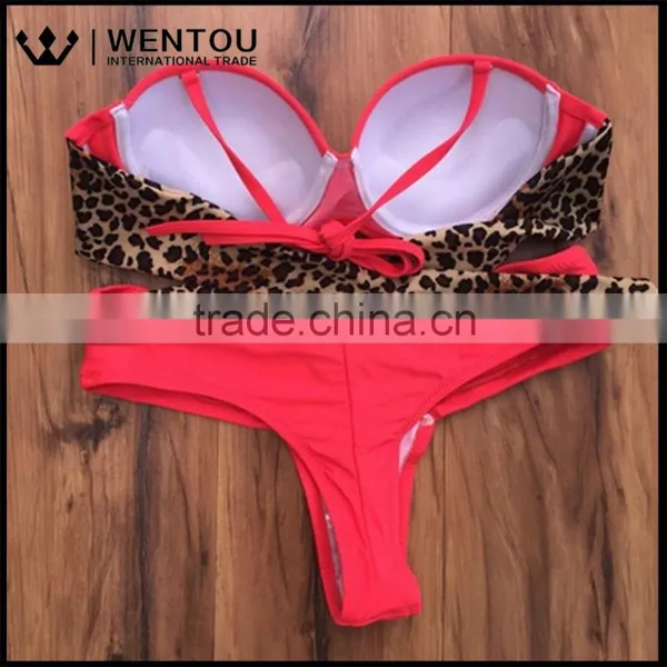 Summer Push Up Beach Print Leopard Bikini Swimwear 2016 photo-5