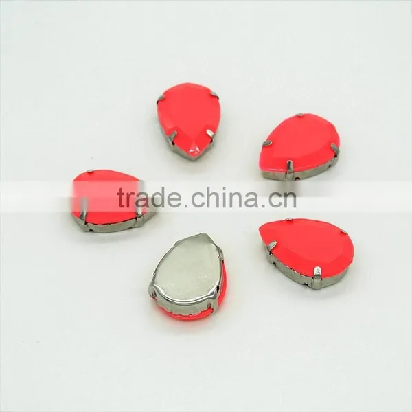 CE Teardrop Pear Claw Metal Base Setting Acrylic Jewel Rhinestone DIY Fashion Decoration Craft Fitting Garment Bags Accessories photo-2