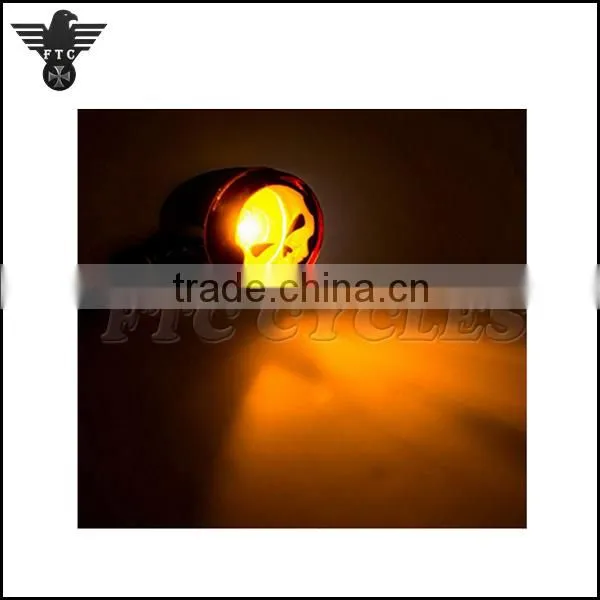 Aluminum Skull Lens Vintage Motorcycle Turn Signals for Harley Cruisers photo-5