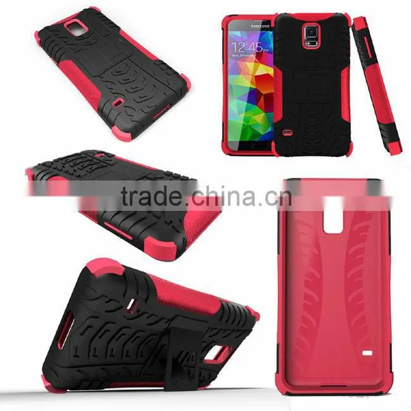 Tyre Style PC TPU Kickstand Combo Cover for Samsung Galaxy S5