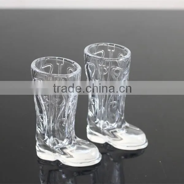 LXHY-BE021 Hand Pressed Engraving Crystal Glass Beer Boot photo-2