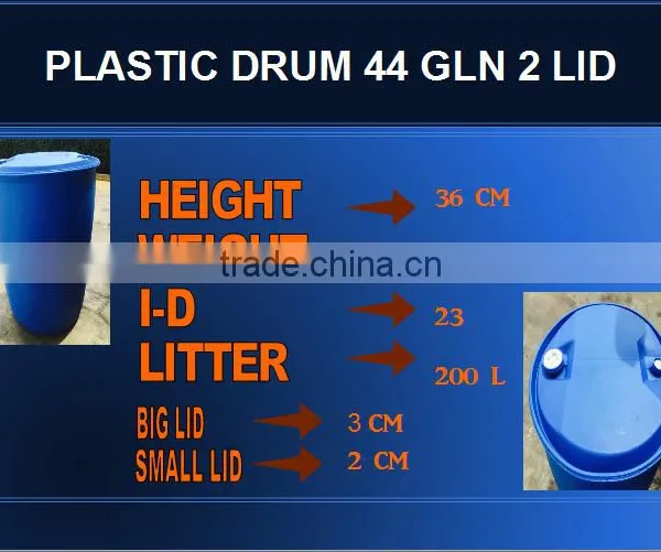 Recycled 55 Gallon 2 Lid Plastic Drum
