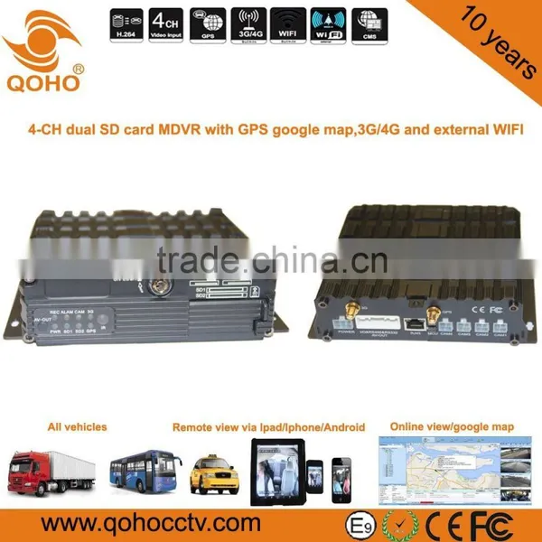 4G TWO SD Car Mobile DVR Audio Video Sync , GPS,WIFI.Car Black Box Function