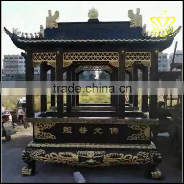 The Bronze Censer Temple Round Rectangle Copper Incense Burner photo-5