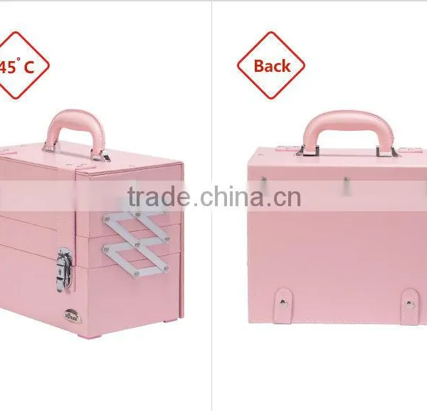 Gift Cute and Fancy Pink 4 Tier Waterproof Travel Toiletry Makeup Cosmetic Case Bag photo-3