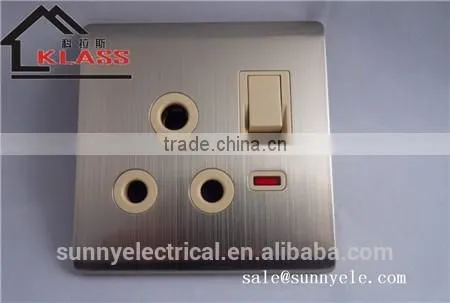 Iraq Electric Light Brushed Stainless Wall Switch and Socket photo-4