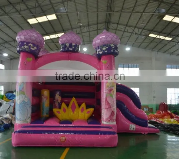 2016 New Design Gaint Inflatable Pink Snow White Combo Castle Combo With Slide for Sale Outdoors photo-3