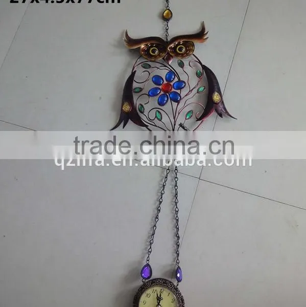 Wall Iron Owl Clock Decor photo-2