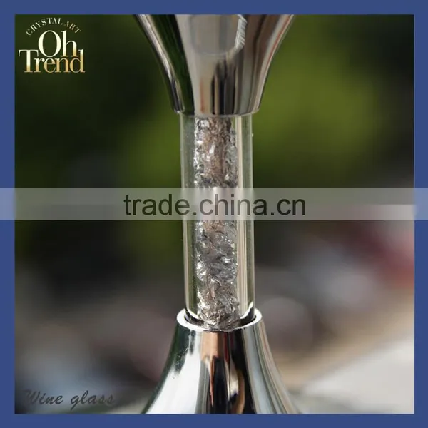 Custom Creative Fashion Personality Round Frame Eye Glasses Silver Wine Glass for Party Wendding photo-3
