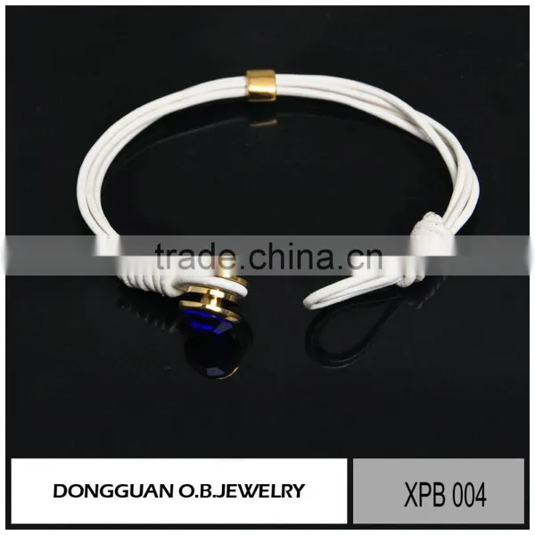 Adjustable Style Stainless Steel Material Leather Cord Bracelet photo-2