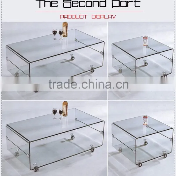 Wrought Industrial Style Glass Table Living Room Coffee Tables photo-3