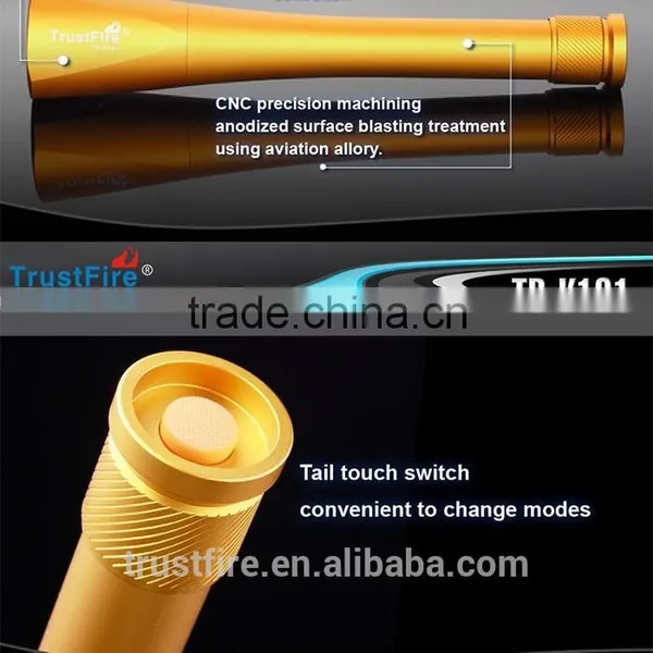 TrustFire TR-K101 3000 Lumen 5-mode Memory Golden Led Flashlight photo-3