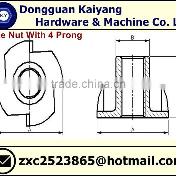 M4 Tee Nut 4 Prongs (Furniture Fastener) photo-3