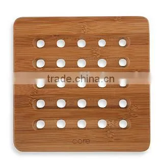 2015 NEW Totally Weddding Gift Kitchen Set of 3 Bamboo Wood Tableware Trivet Coaster Placemat Set photo-2