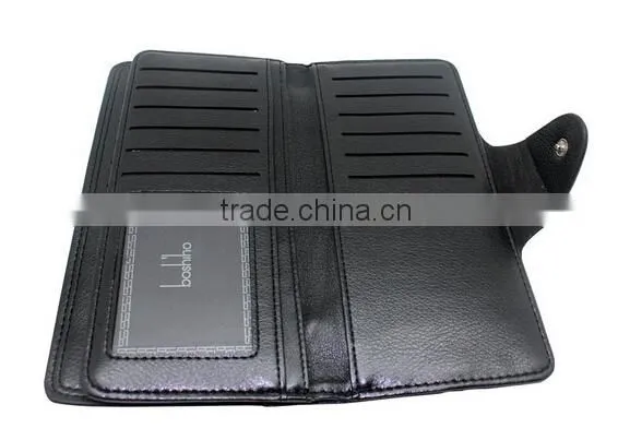 Unisex Multi Card Holder Long Wallet Soft Leather With Clasp Button photo-2