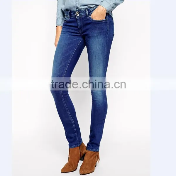 China Manufacturer High Quality Blue Casual Cotton Blend Skinny Pants Bulk Wholesale Price of Denim Girls Sexy Tight Jeans photo-2