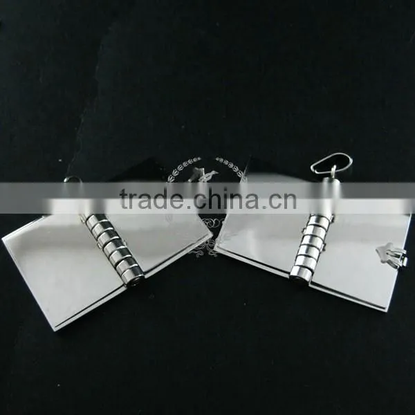 25x28mm 316L Stainless Steel Book Locket With Rhodium Plated Pages DIY Custom Laser Pendant Charm Supplies 1820253 photo-3