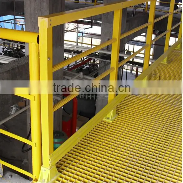 Yellow Color FRP Pultruded Grating /fiberglass Rail Fence photo-3