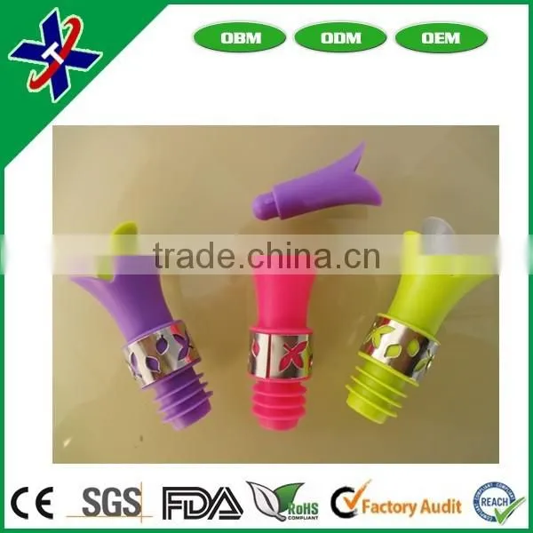 Eco-friendly Flower Shape Silicone Wine Bottle Stopper