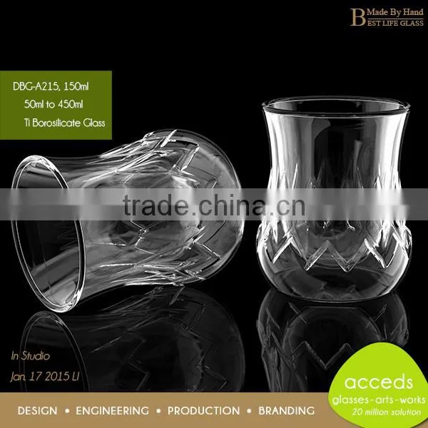 Made by Hand Ti-Borosilicate Unbreakable Dessert Couple Glass Cup photo-5