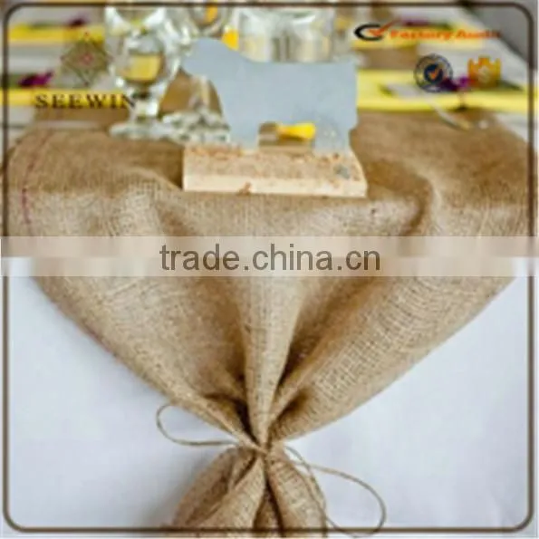 Burlap Lace Table Runner for Wedding With Edge Sewing photo-2