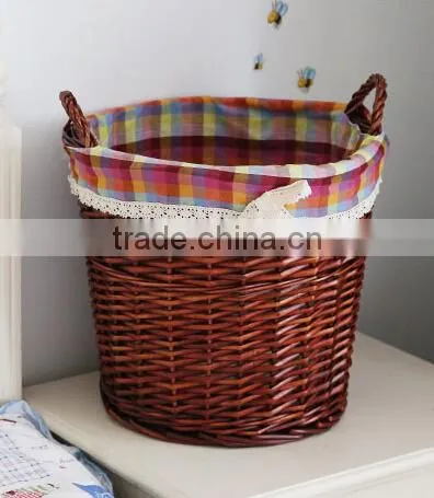 Wholesale Wash Grey Wicker Round Woven Laundry Basket photo-2