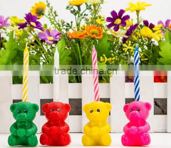 Happy Bear Birthday Candle for Children Celebration photo-3