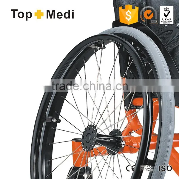 TOPMEDI Outdoor Basket Manual Wheelchair With Removeable Rear Wheel photo-4