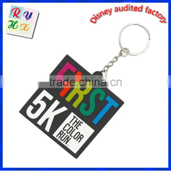 OEM Soft Rubber Keychain , Silicone Keyring , Logo Debossed Key Chain photo-2