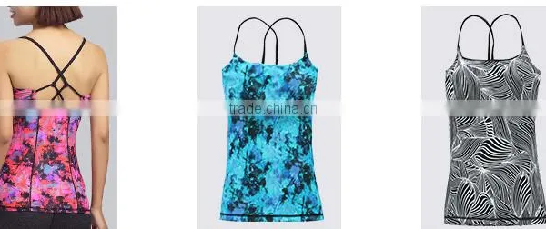 Lady Clothing Custom Digital Printing Stringer Yoga Tank Top photo-6