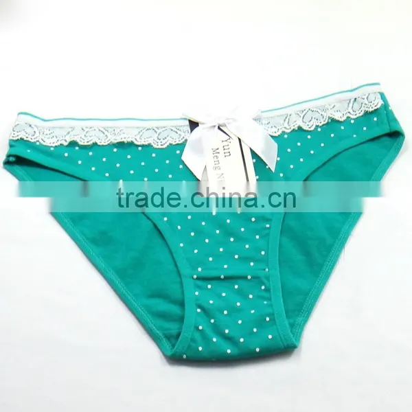Cute Bow With Dot Printed Girls Briefs Soft Cotton Panties Sexy Lingerie photo-4