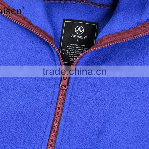 2017 Hot Sale Oem Service Long Red Polar Fleece Men Fleece Sport Jacket photo-3