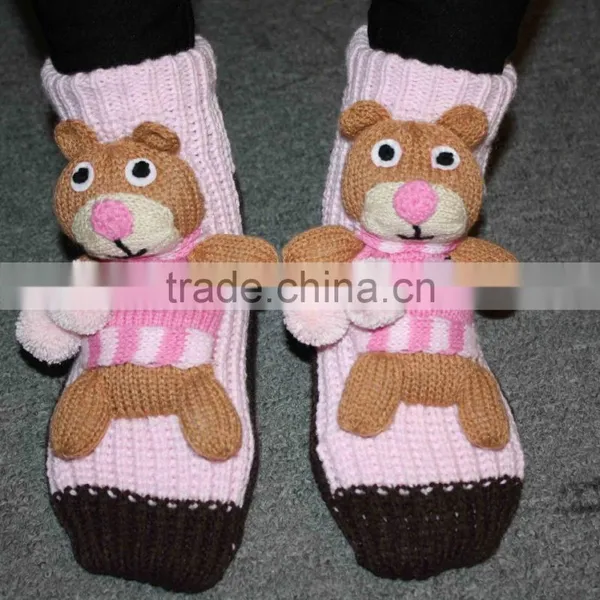 Customized Animal Teen Girl Tube Cartoon Acrylic Sock With Animal Head photo-4