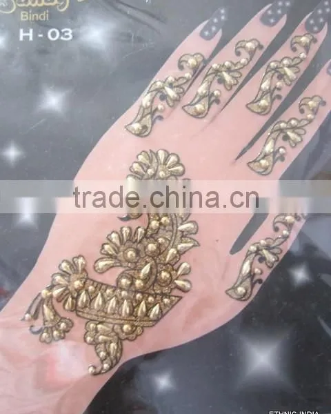 Gold Tattoo Glitter Sticker Hand photo-3