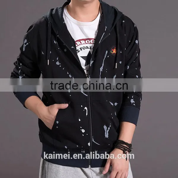Wholesale Creative Design Eco-friendly Good Quality Eco-friendly Breathable Anti-wrinkle Cute Man Hoodie Zipper CVC(65/35) photo-3
