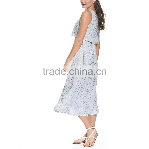 Wear Maternity Clothes Polka Dot Dress With Simple Ruffle Design And Breathable And Soft photo-3