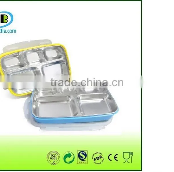 Stainlesss Steel Meal Preparation Container With 3 Sections Inside Container photo-2