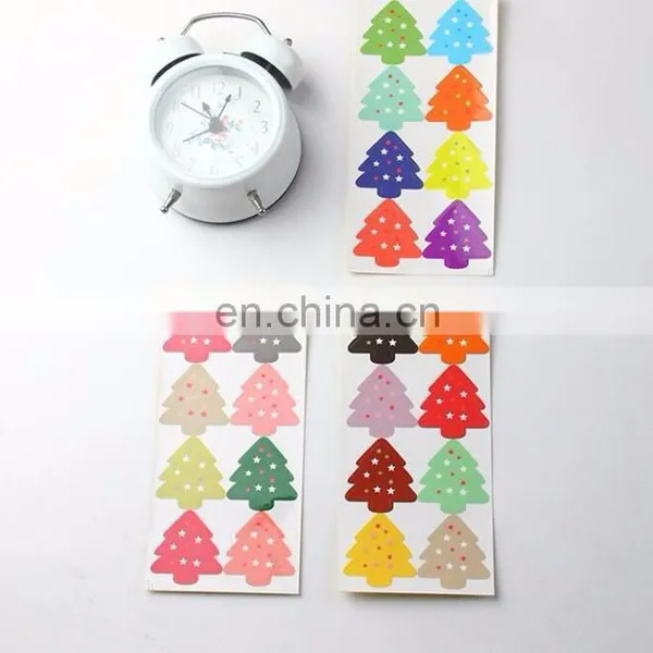 Cute Colorful Christmas Tree Box Bag Label Baking Bag Sealing Sticker Baby Shower Gift Decoration Craft Packing photo-2